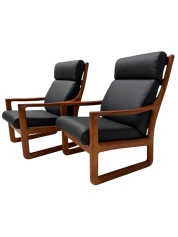 Mid-Century Modern Chairs and Hocker by Johannes Andersen for Silkeborg, 1960s